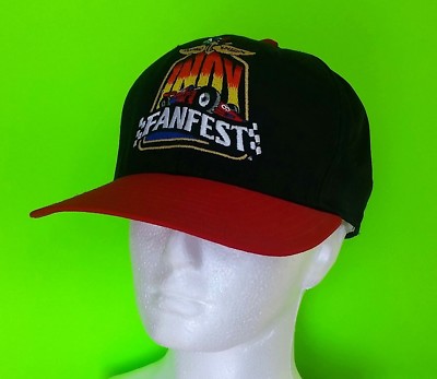 VTG NEW Indy Fanfest 1997 Event Baseball Cap Hat Snapback DeLong Black/Red SWEET