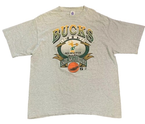 Vintage 90s Milwaukee Bucks NBA BASKETBALL T Shirt Single