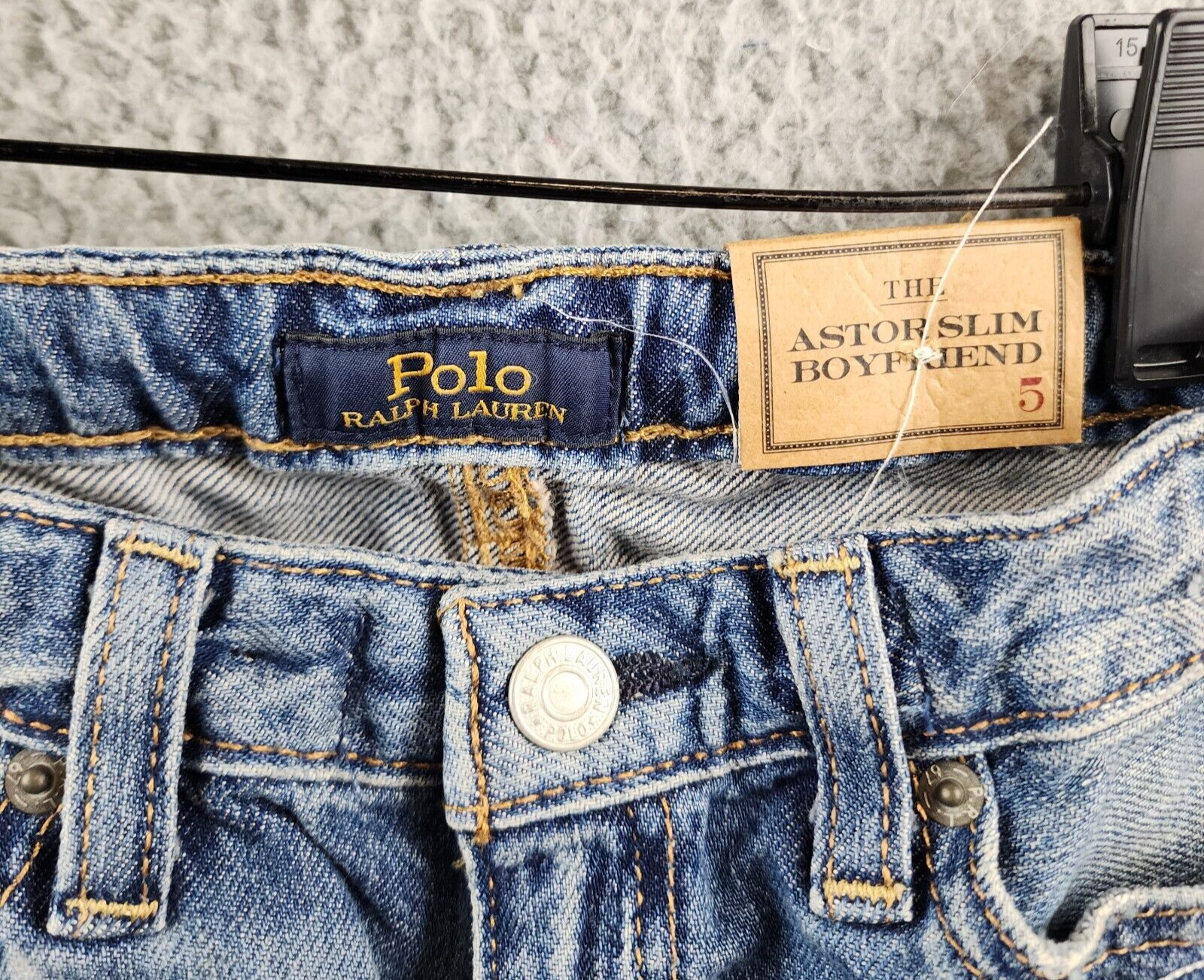 Polo Ralph Lauren Paint Print Astor Slim Boyfriend Jeans Girls' 5 Blue Zip Fly - Picture 9 of 12