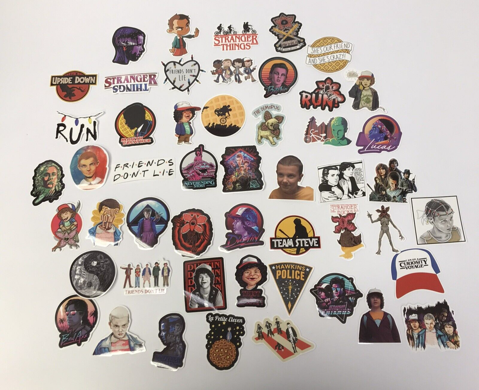 86 pc LOT  Stranger Things Vinyl Sticker Skateboard Luggage Car  Laptop Decal