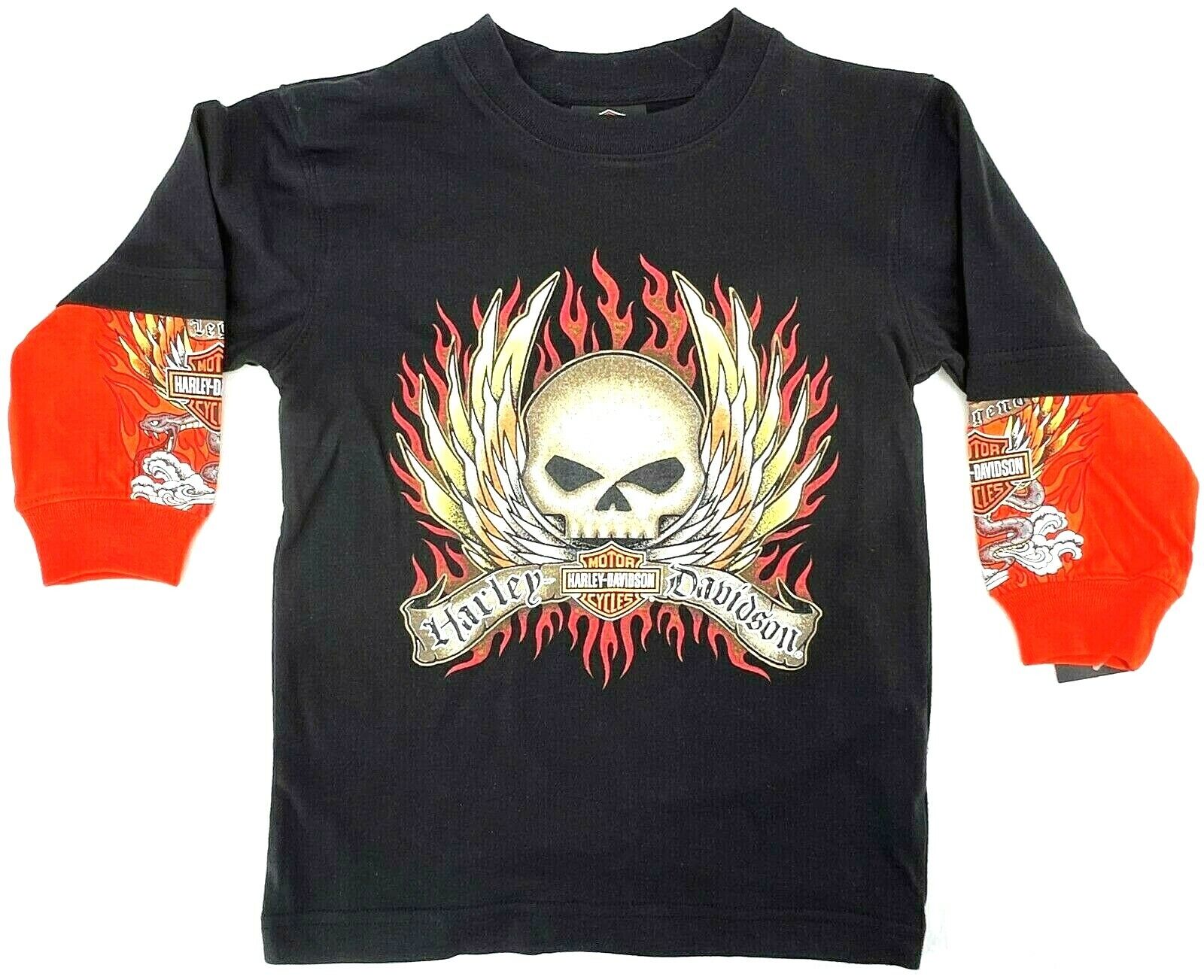 Kids Youth Boys Harley Davidson Motorcycle Skull & Wing Kids Youth Boys Harley Davidson Motorcycle Skull & Wing