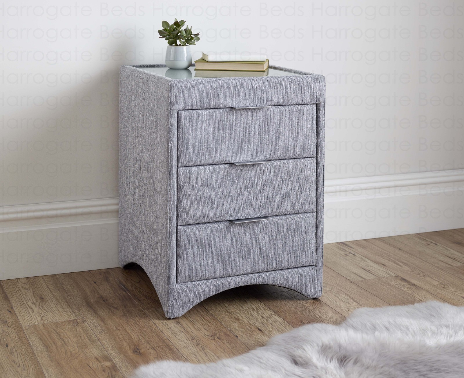 light grey nightstand