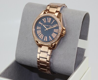 NEW AUTHENTIC MICHAEL KORS KACIE ROSE GOLD NAVY BLUE CRYSTALS MK6930 WOMEN WATCH
