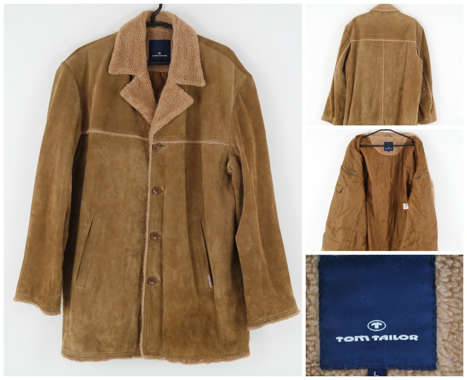 Mens TOM TAILOR Jacket Large Size Vintage Brown 100% Genuine