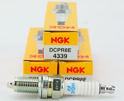 3 Pack Sea Doo 4-Tec Genuine NGK 4339 Nickel Spark Plugs DCPR8E Removable Tip