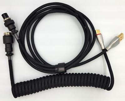 Custom Coiled Aviator Cable USB-C Mechanical PC Gaming Keyboard Cable GX12 6ft