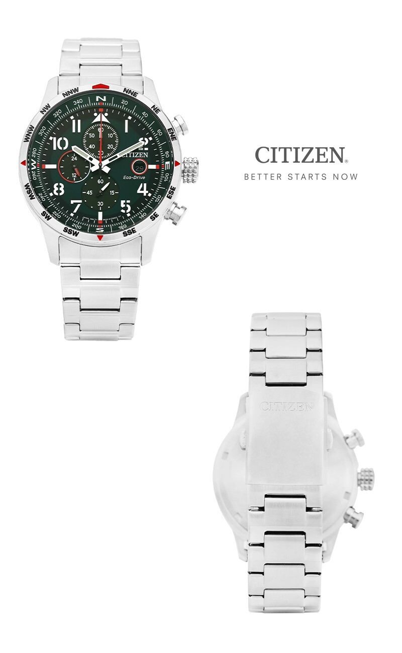 Pre-owned Citizen Eco Drive Mens Watch 42.5mm 10atm Stainless Steel Chronograph Japan Made