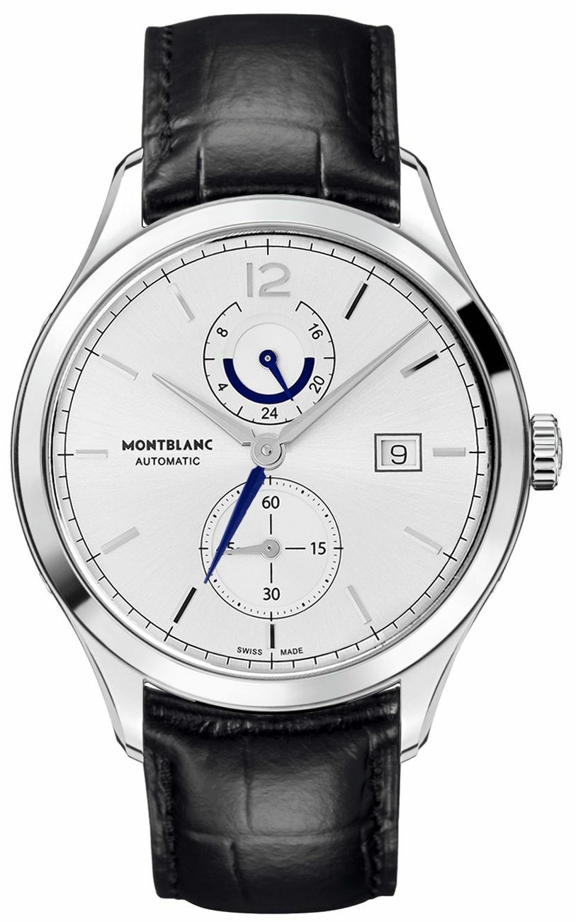 Pre-owned Montblanc Heritage Chronometer Dual Time Automatic Silver Dial Mens Watch 112540