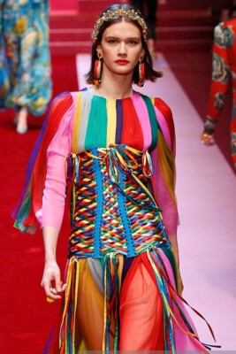 Pre-owned Dolce & Gabbana Corset Multicolor Strings Bustier Top Blouse It38 /us4/ Xs $2400