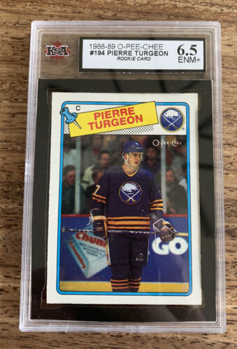 1988/89 O-PEE-CHEE NHL HOCKEY CARD #194 Pierre Turgeon KSA 6.5 ENM+ OPC Rookie. rookie card picture