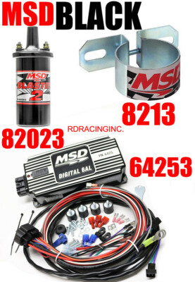 MSD 6AL Ignition Kit Digital 64253 Blaster 2 Coil 82023 Mounting Bracket 8213 
