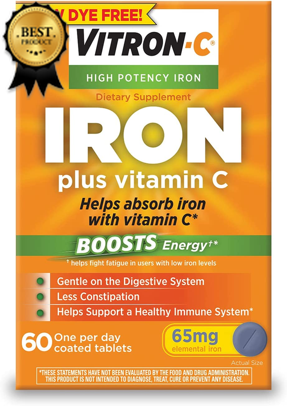 Supplement, Once Daily, High Potency Iron Plus Vitamin C, Dy