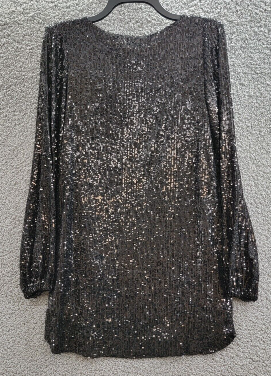 Steve Madden Delorean Sequined Mini Cocktail Dress Women's S Black Pullover - Picture 5 of 16