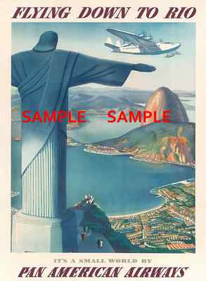 Pan American Air Lines ( RIO ) 11'' x 17'' Collector's Travel Poster Print - B2G1F