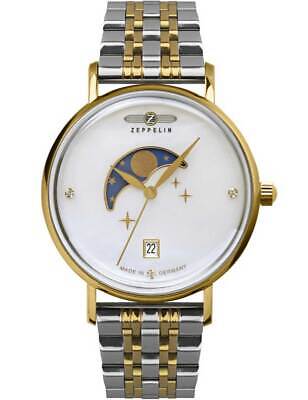 Pre-owned Zeppelin 7133m-5 Luna Moonphase Ladies Watch 36mm 5atm