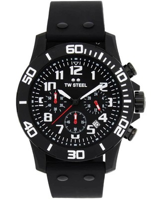 Pre-owned Tw Steel Tw-steel Ca1 Mens Watch Carbon Chronograph 44mm 10atm