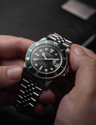 Pre-owned Duxot Dx-2057-33 Mens Watch Atlantica Automatic Diver 42mm 20atm