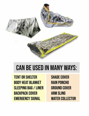 Emergency Mylar Thermal Blanket, Foil Rescue Survival Blanket - SILVER