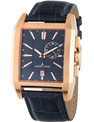 Pre-owned Jacques Lemans 1-2162d Torino Square Mens Watch 38mm 5atm