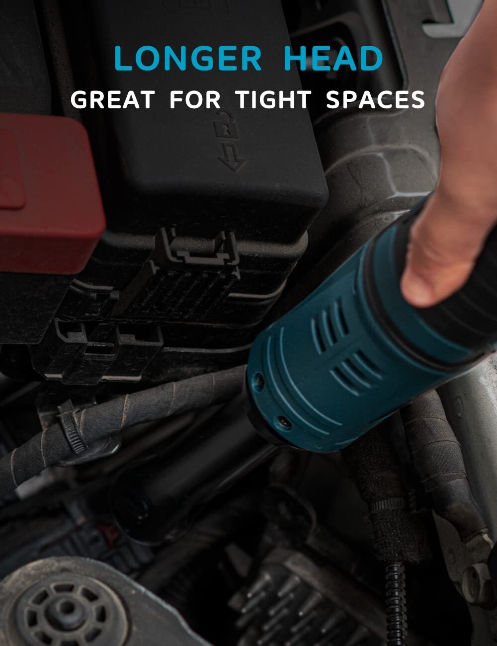 1/4&3/8'' Cordless Ratchet Right Angle Wrench Impact Power Tool 2 Battery 60NM