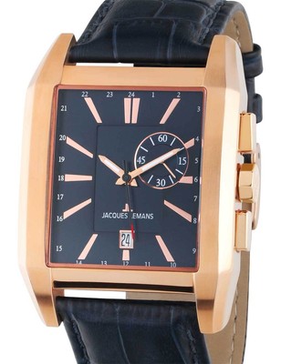 Pre-owned Jacques Lemans 1-2162d Torino Square Mens Watch 38mm 5atm