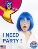 NSODREEM Blue Wig and Party Sunglasses, Color Bob Wig, Cosplay Wigs and Party Wigs, Rainbow Wig with Neon Glasses Blue Wig for Women - Bachelorette Party Wigs Decorations Favors (Blue)