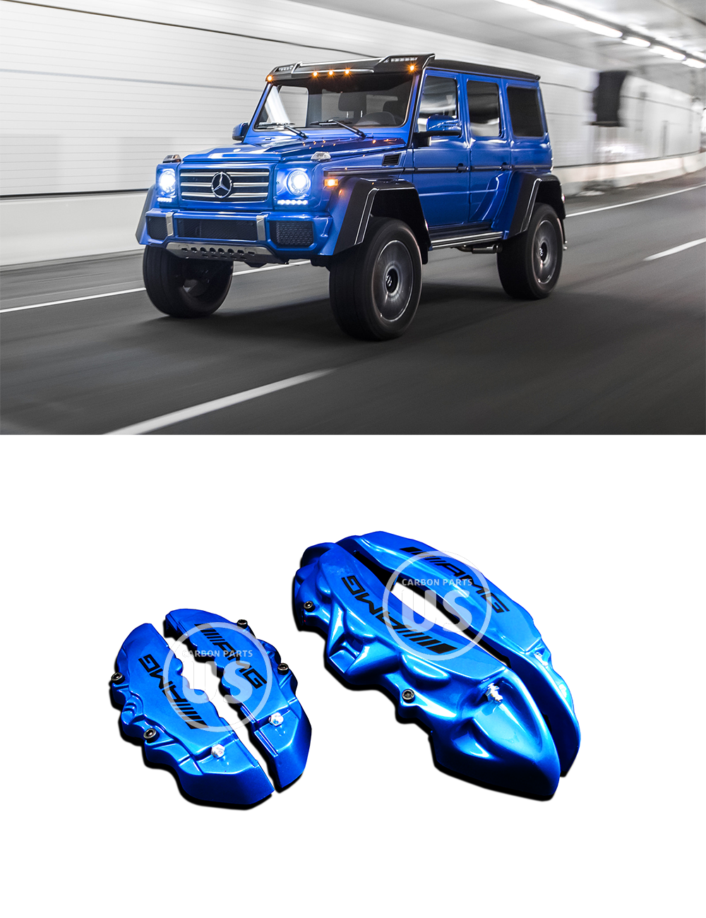 W463 Brake Caliper Covers AMG Blue Style Mercedes G-Class, X166, W166 4 pcs.
