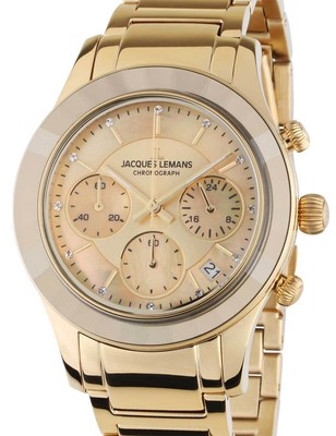 Pre-owned Jacques Lemans 1-2151h Venice Ladies Watch Chronograph 38mm 5atm