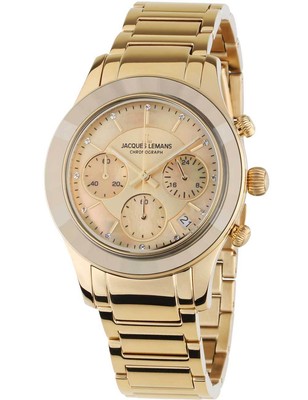 Pre-owned Jacques Lemans 1-2151h Venice Ladies Watch Chronograph 38mm 5atm
