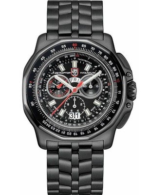 Pre-owned Luminox Xa.9272 Mens Watch F-22 Raptor Titanium Chronograph