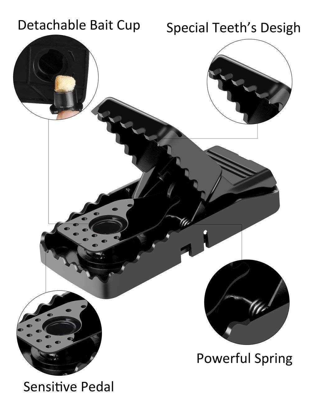 WEIO Mouse Trap, Upgraded 6 Pack Sensitive Mouse Traps Quick Kill Effective Rat