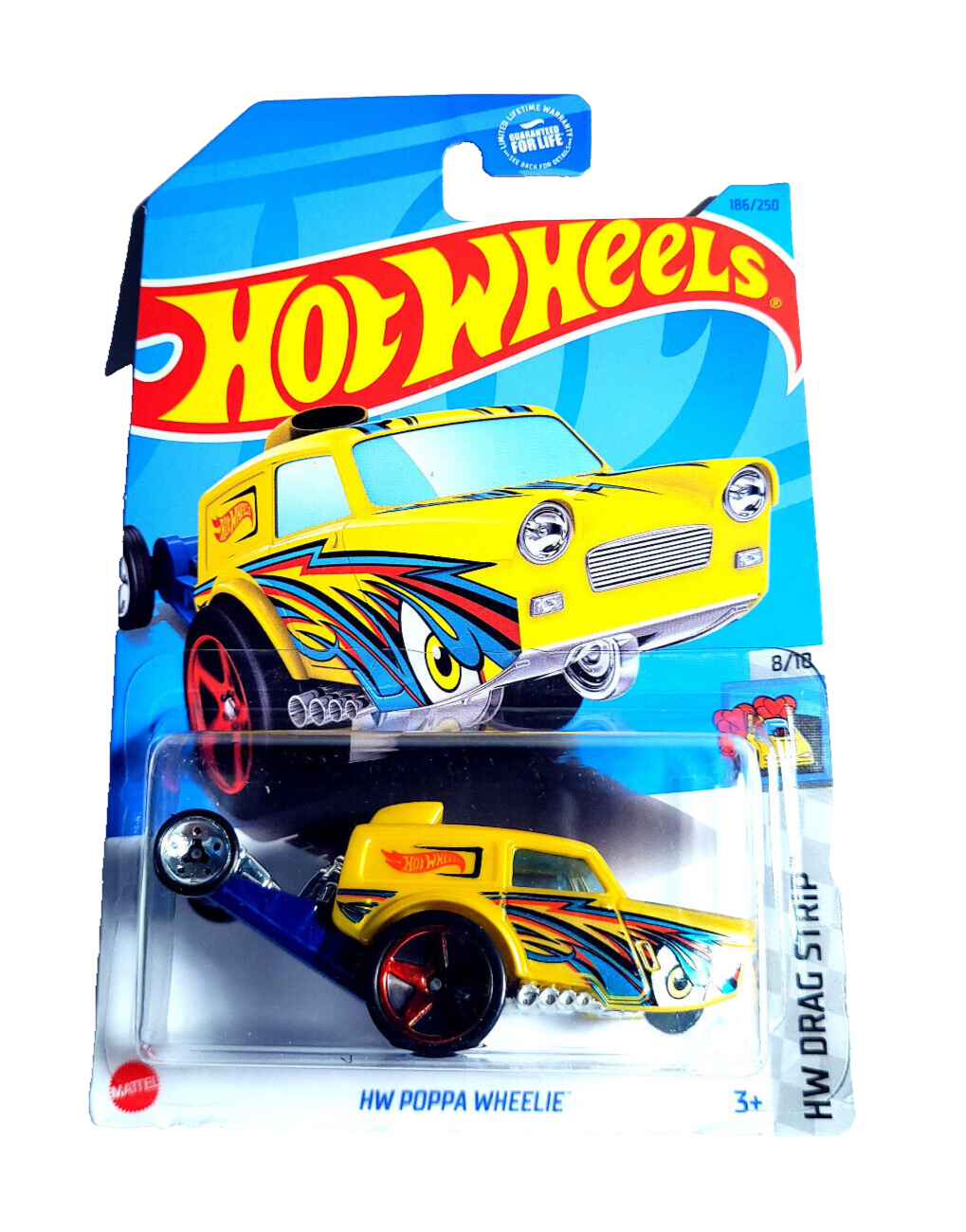 Hot Wheels HW Poppa Wheelie Yellow #186, HKH34 - 2023 HW