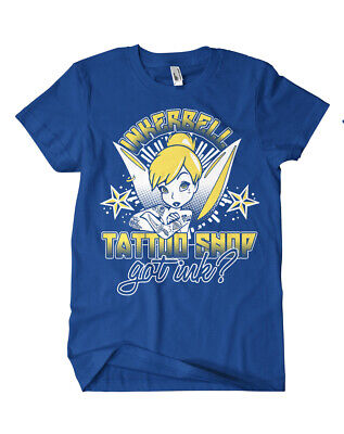 Inkerbell Tattoo T-Shirt Blau Fun Kult Movie TV Bad Ink Comic Pan Hook Princess