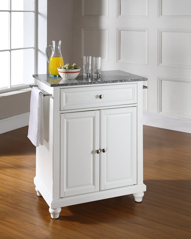 Crosley Furniture Cambridge Cuisine Kitchen Island with Solid Grey Granite Top -
