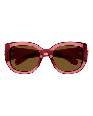 Pre-owned Gucci Gg1599sa - 003 Red Sunglasses In Brown