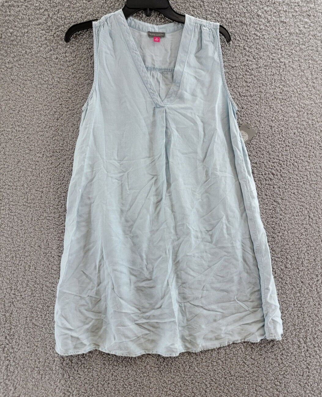 Vince Camuto Sleeveless V-Neck Dress Women's XS Arctic Surf Pullover Style - Picture 2 of 14
