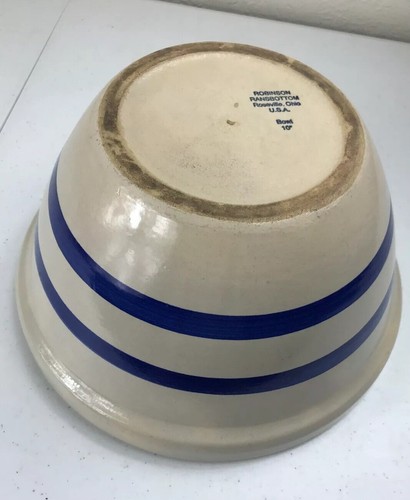 Vintage RRP Co Roseville OH RANSBOTTOM POTTERY Blue Banded 10