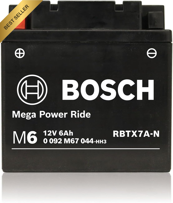 AGM Motorcycle Battery 12V 6Ah 90CCA Powersport Lead Acid