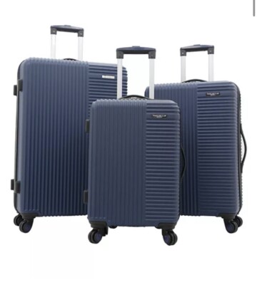 Travelers Club Basette 3-Pc. Hardside Luggage Set Blue- Brand New