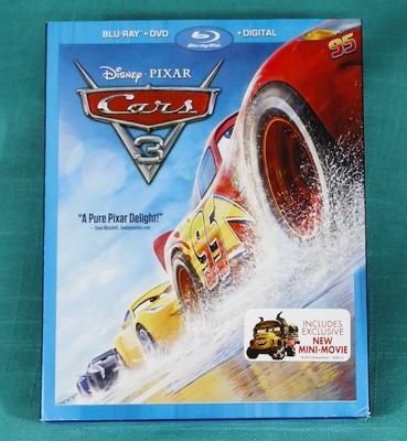 Cars 3 (Blu-ray, 2017) w/ New MINI-Movie Brand-NEW Sealed with slip cover