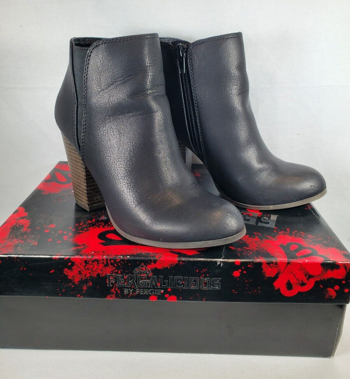 Fergalicious Black Panther Ankle Booties Women Shoes Size 6 Punch Black Heel eBay