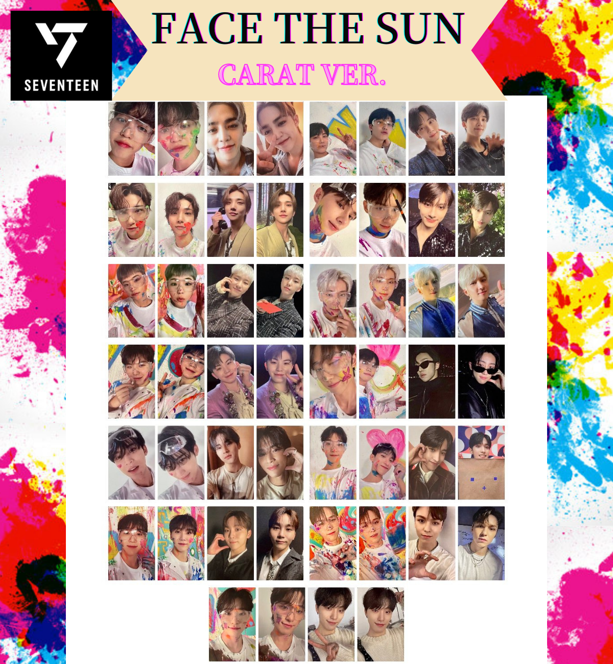 SEVENTEEN PhotoCard 4th Album Face the Sun Carat ver SEVENTEEN PhotoCard 4th Album Face the Sun Carat ver