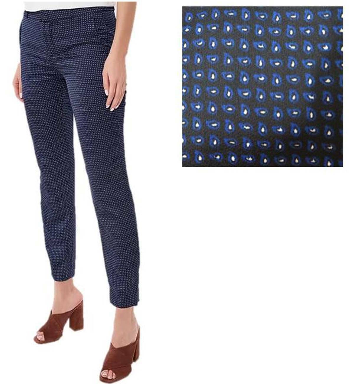 

Мягкие струящиеся брюки Banana Republic Ryan, черные, синие с принтом пейсли, размер, Multicolor