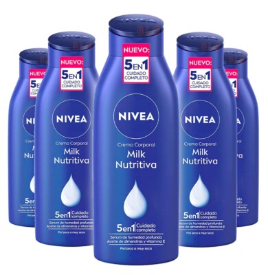 NIVEA Body Cream Lotion MILK NUTRITIOUS Moisturizer Crema Corporal 220ml-5 Pack