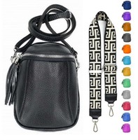 DAMEN LEDER CROSSBODY SET Schultertasche + Gürtel Umhängetasche Brusttasche BAG