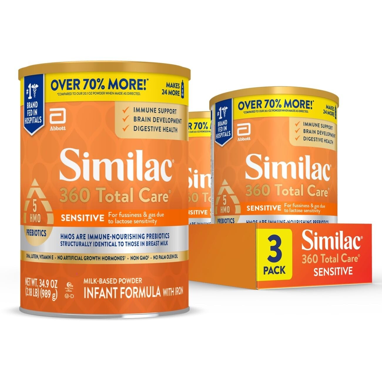 Pack of 3 Similac 360 Total Care Sensitive Infant Formula