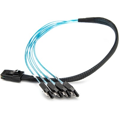 Rocstor Premium 20in Serial Attached SCSI SAS Cable - SFF-8087 to 4X Latching