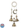 Witch Bells for Door Knob, Boho Hanger Wind Chimes Protection, Witchy Things Bell Strings with 3 Bells, Witchcraft Supplies Door Bell, Vintage Witch Decor for Home Room (Bronze-Colored)