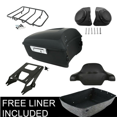 King Trunk Pad Top Rail Speakers Mounting For Harley TourPak Road Glide 14-up