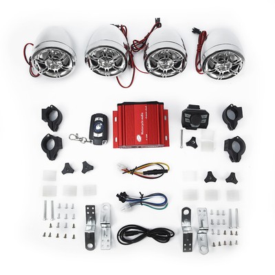 Motorcycle bluetooth Wireless 4 Speaker Audio System Stereo MP3 ATV UTV Scooter